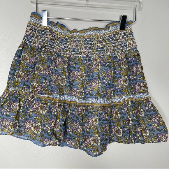 Jennifer & Grave Blue Floral Ruffled Mini Skirt NWT - Picture 2 of 8